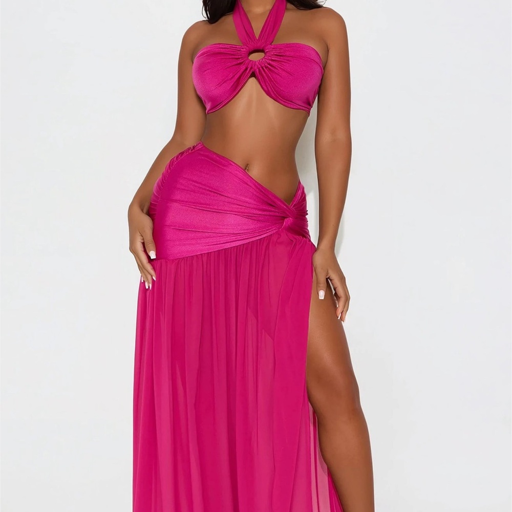 Blissful Day Maxi Skirt Set - Magenta